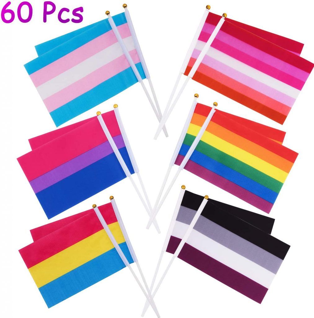 Whaline Er Set Regenbogen Flagge Gay Pride Fahne Kleine Mini Flags Lesben Flags Lgbt Party